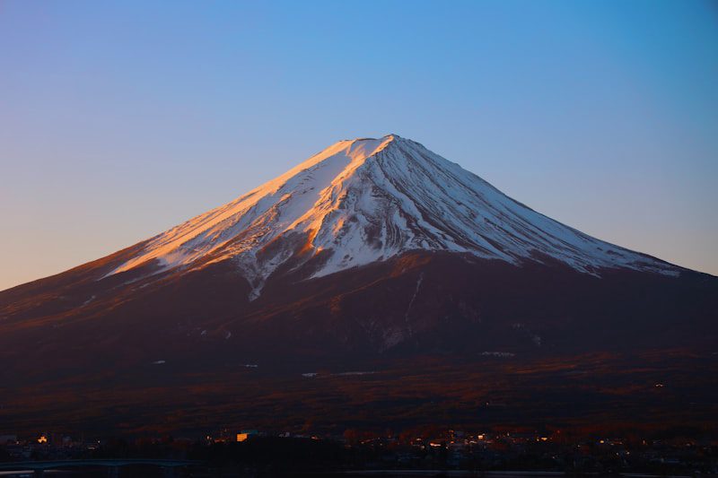 Mount Fuji with snow-capped peak